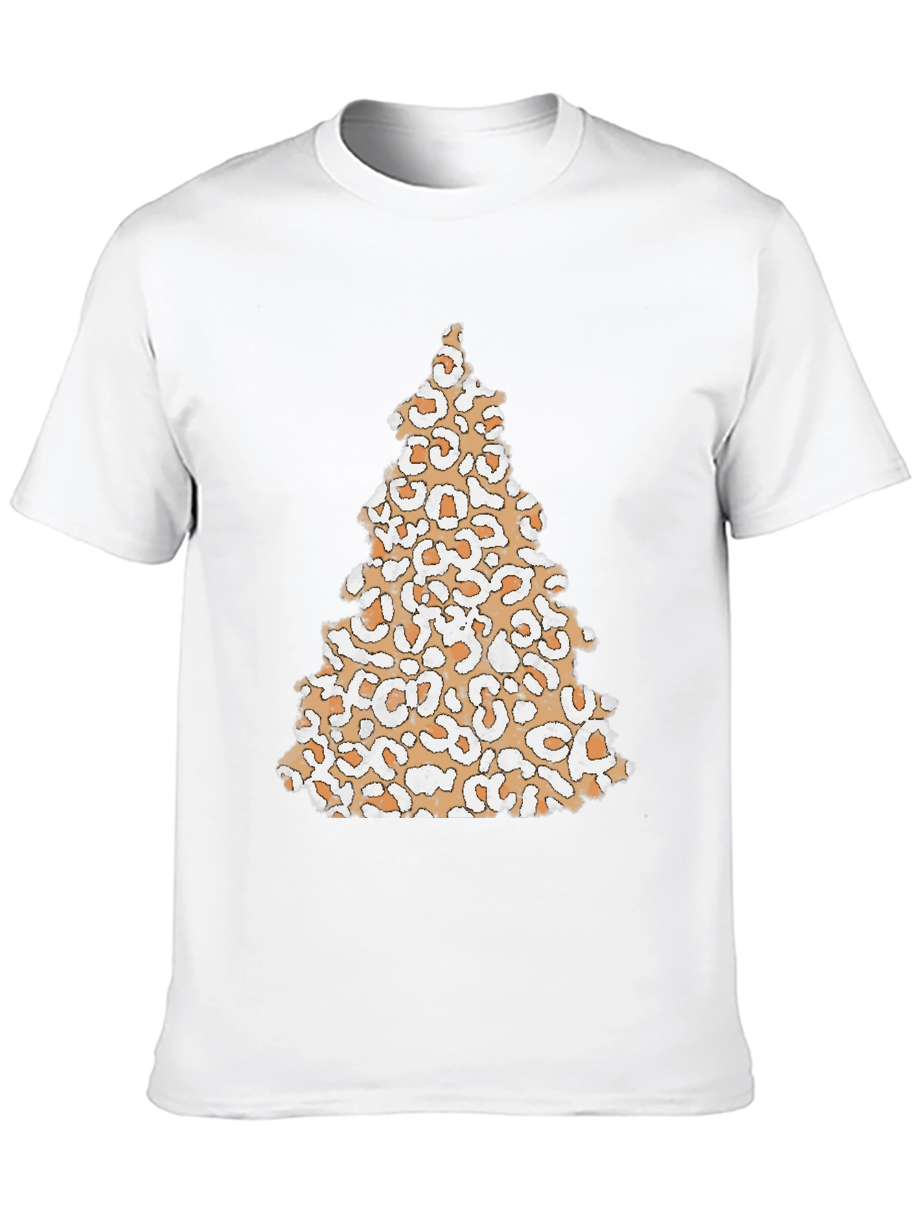 Camiseta Negra con Árbol Navideño de Leopardo