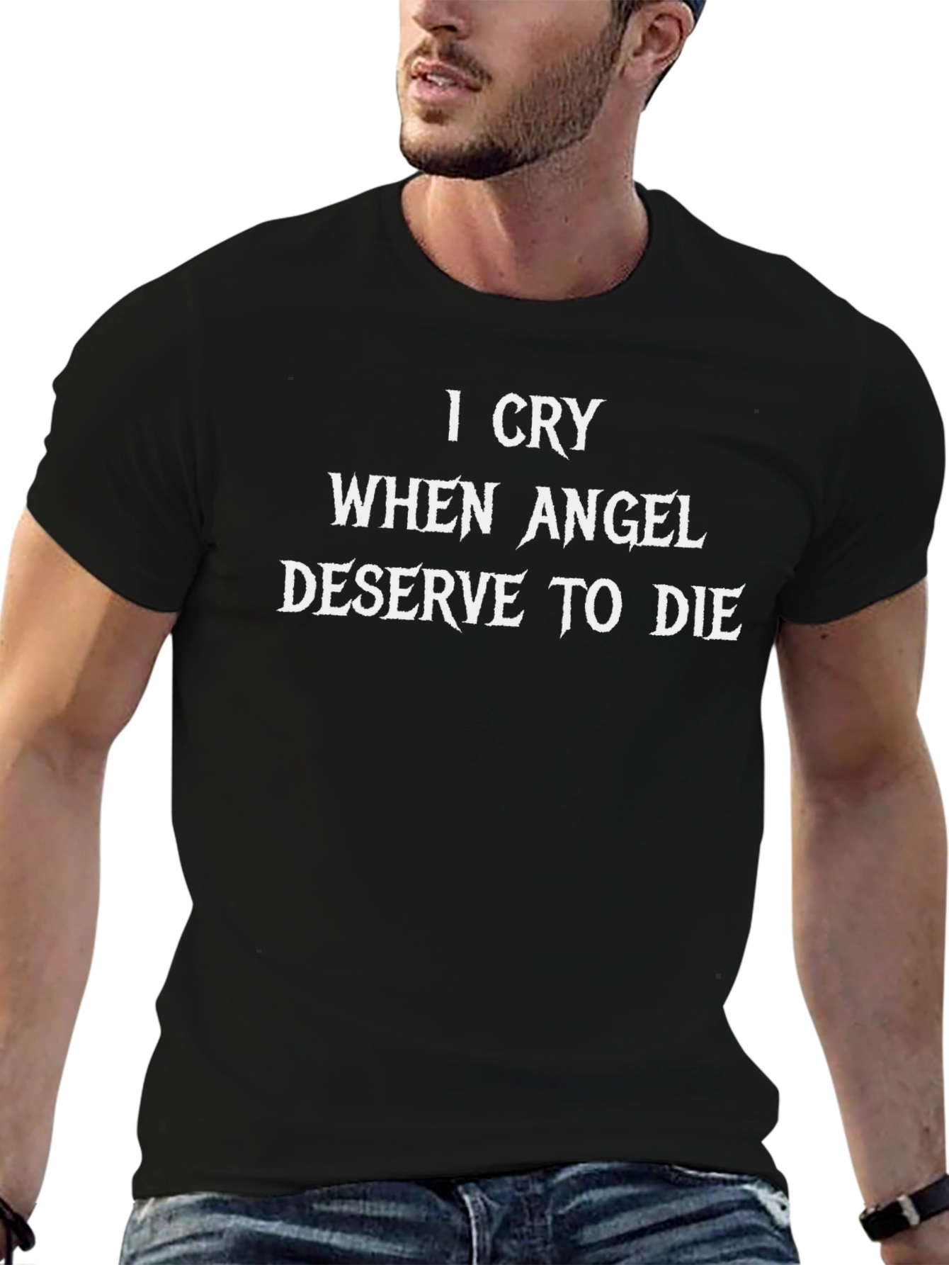 Camiseta Negra: I Cry When Angels Deserve To Die