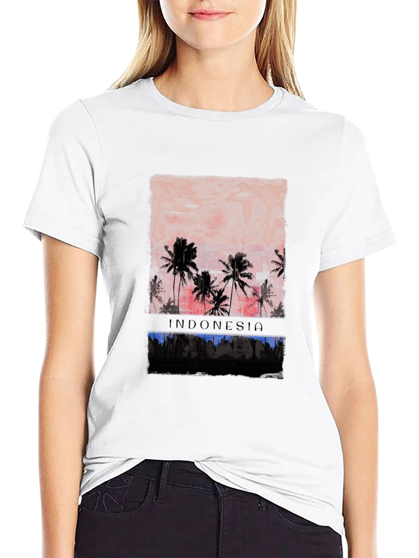 Camiseta Hombre Negra Indonesia - Estilo Verano