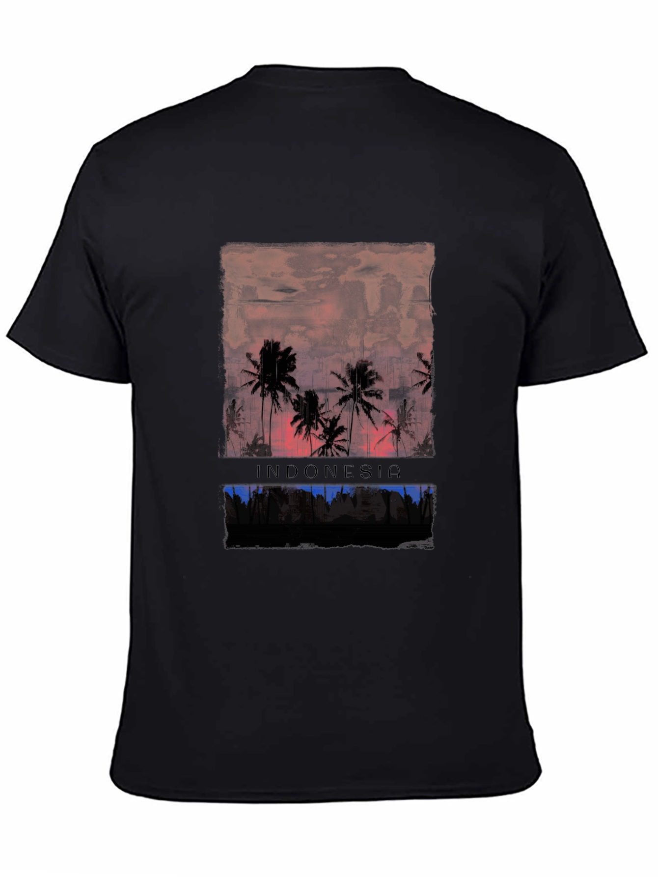 Camiseta Hombre Negra Indonesia - Estilo Verano