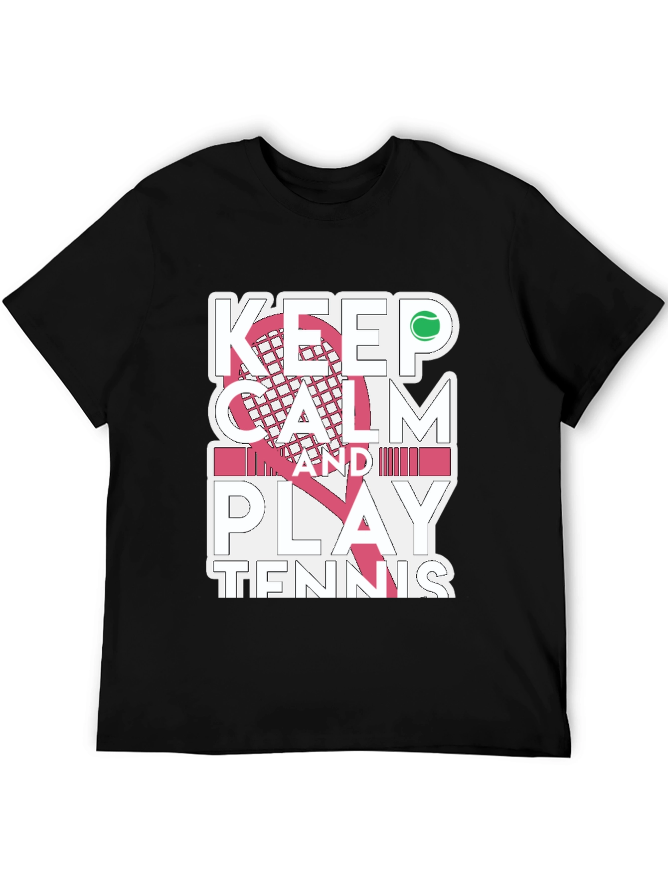 Camiseta Negra Keep Calm and Play Tennis