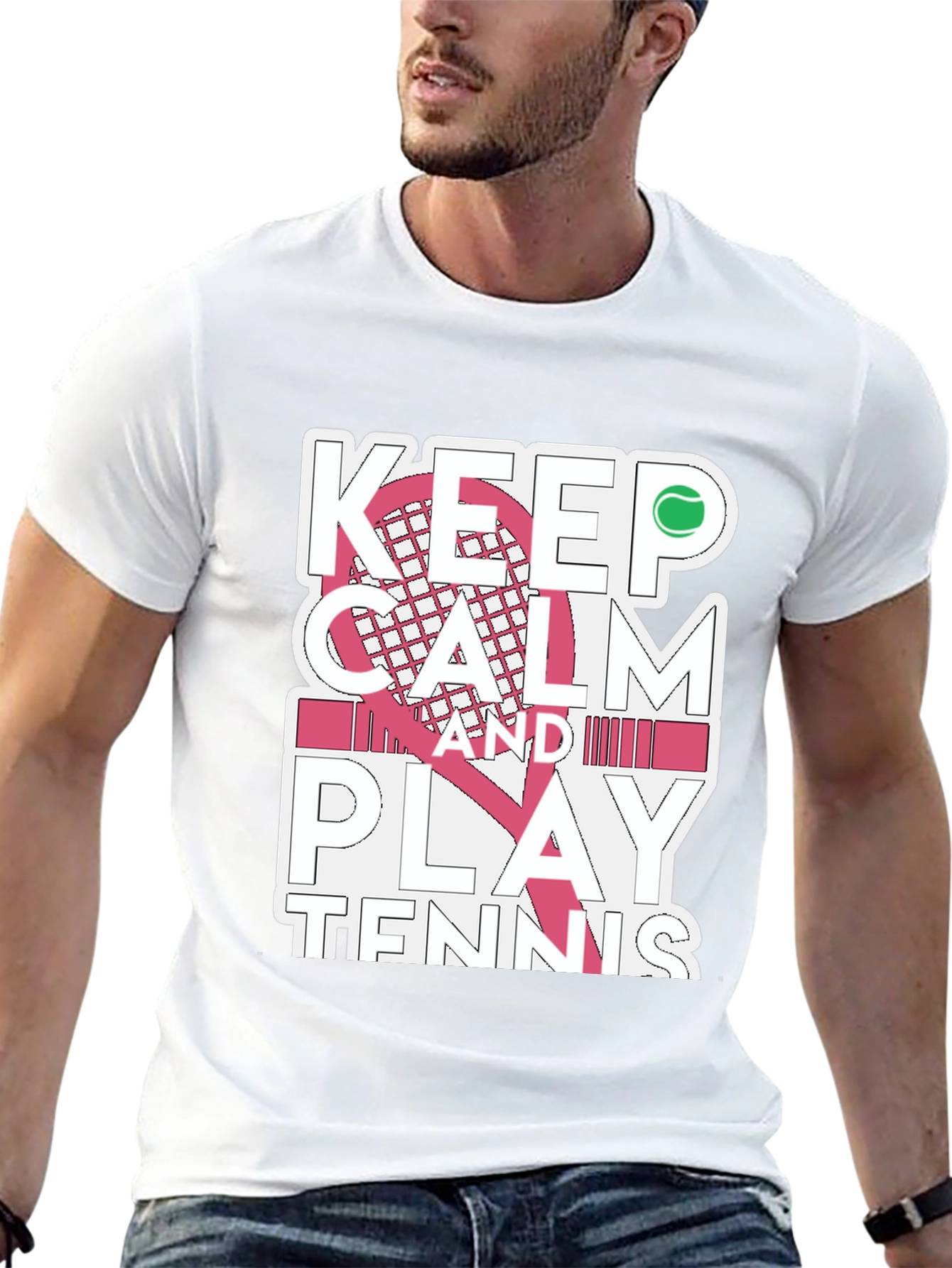 Camiseta Negra Keep Calm and Play Tennis