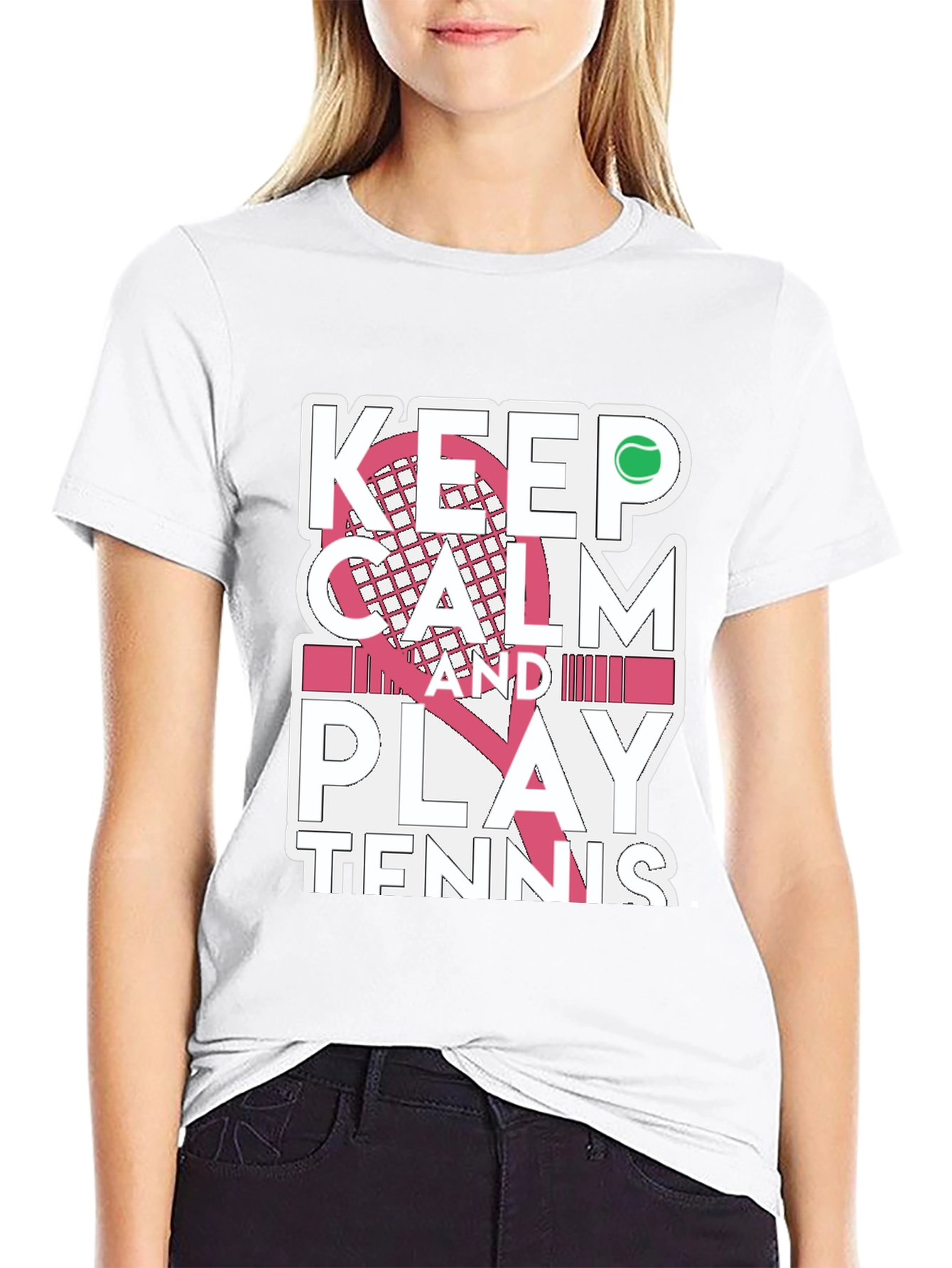 Camiseta Negra Keep Calm and Play Tennis