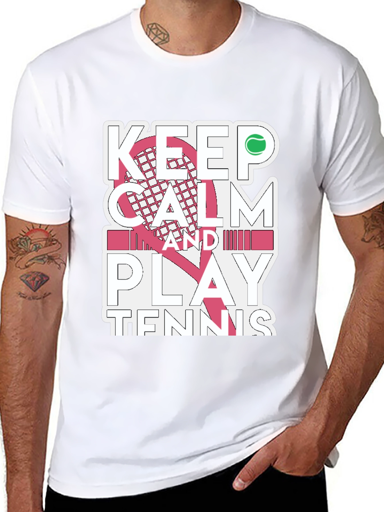 Camiseta Negra Keep Calm and Play Tennis