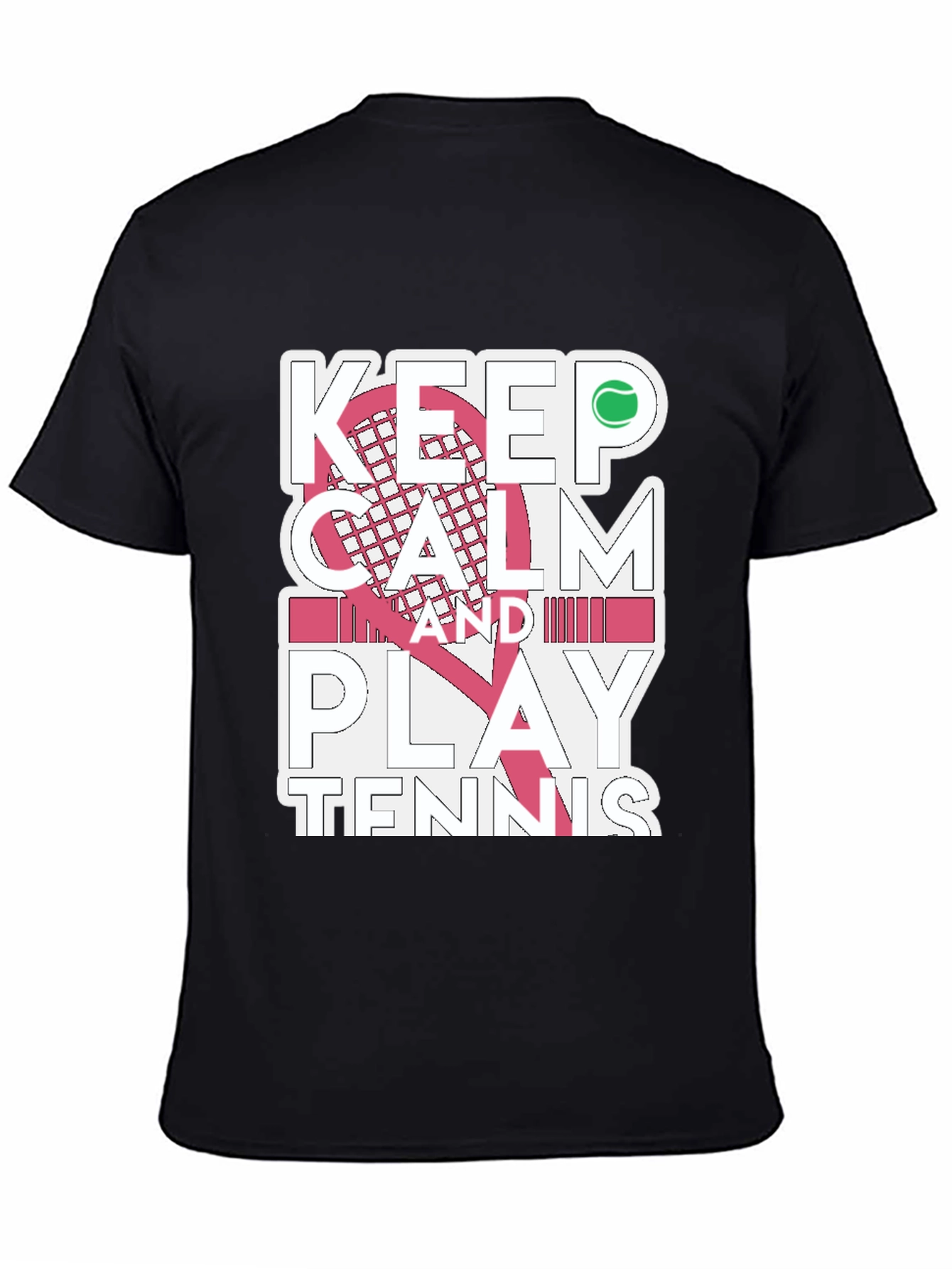 Camiseta Negra Keep Calm and Play Tennis