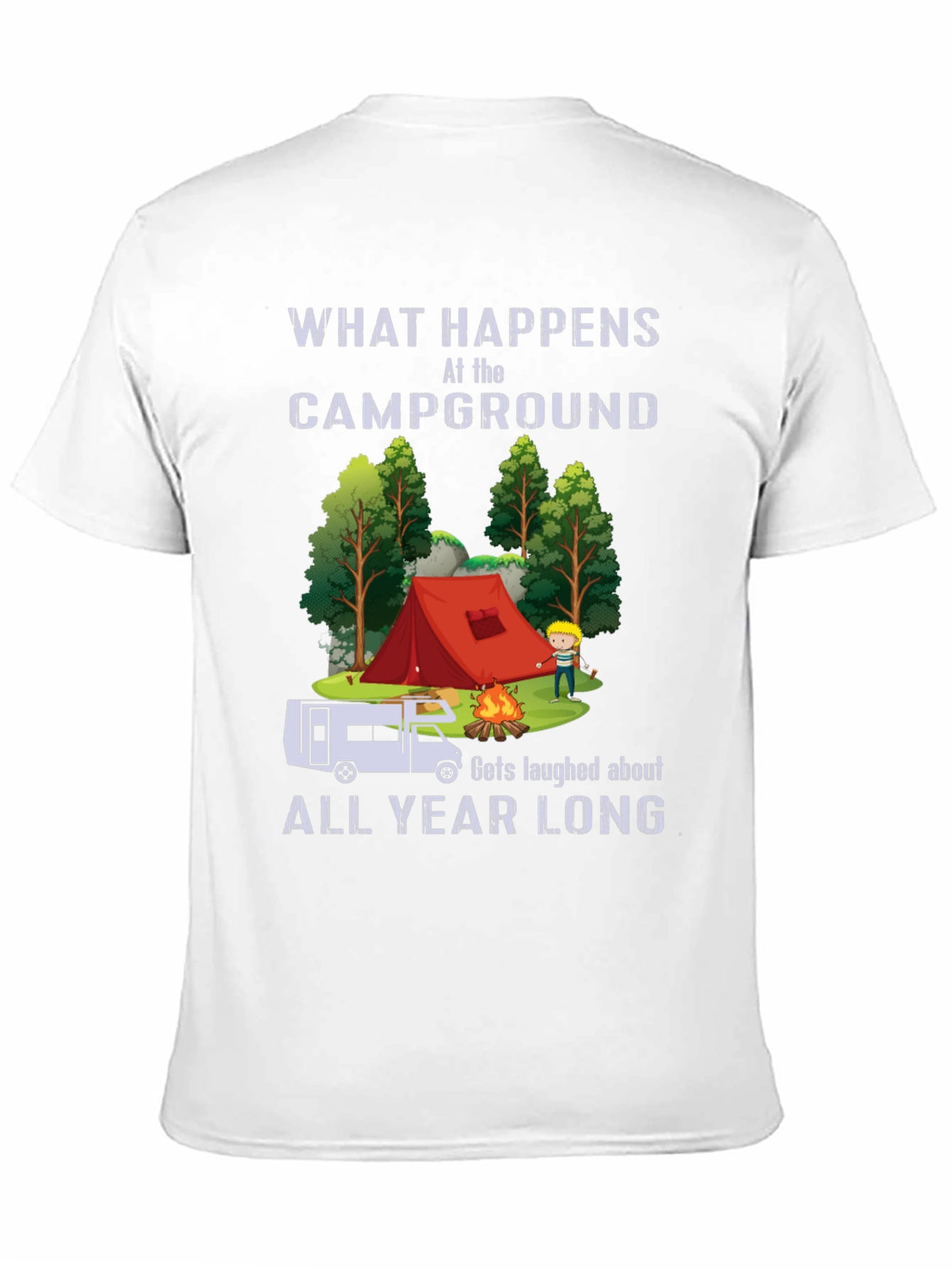 Camiseta Negra Divertida de Camping