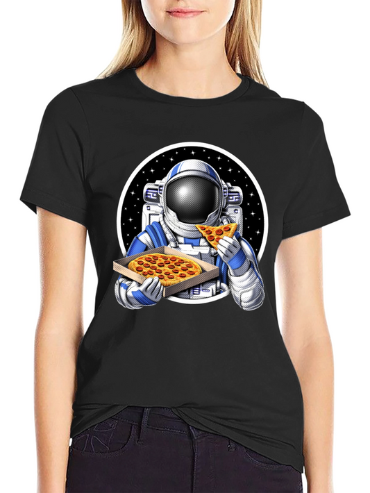 Camiseta Astronauta Comiendo Pizza