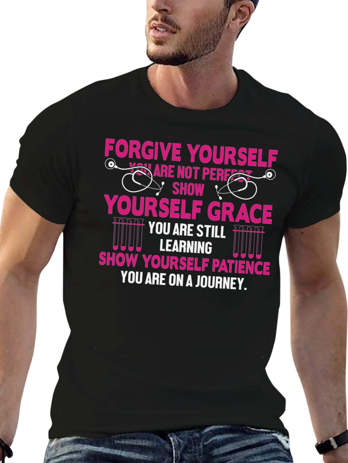 Camiseta Negra con Mensaje Motivacional para Profesionales
