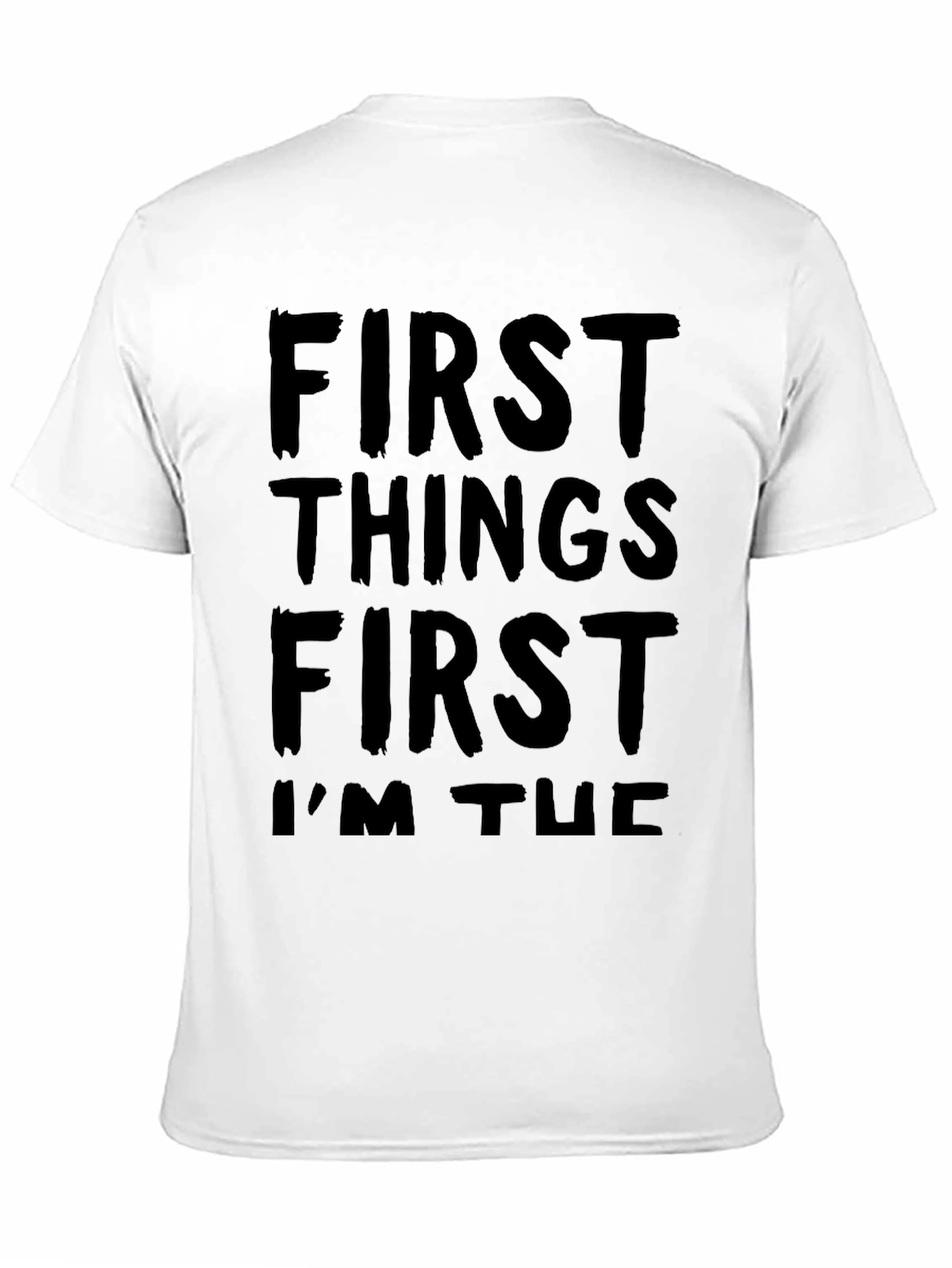 Camiseta Negra con Texto First Things First