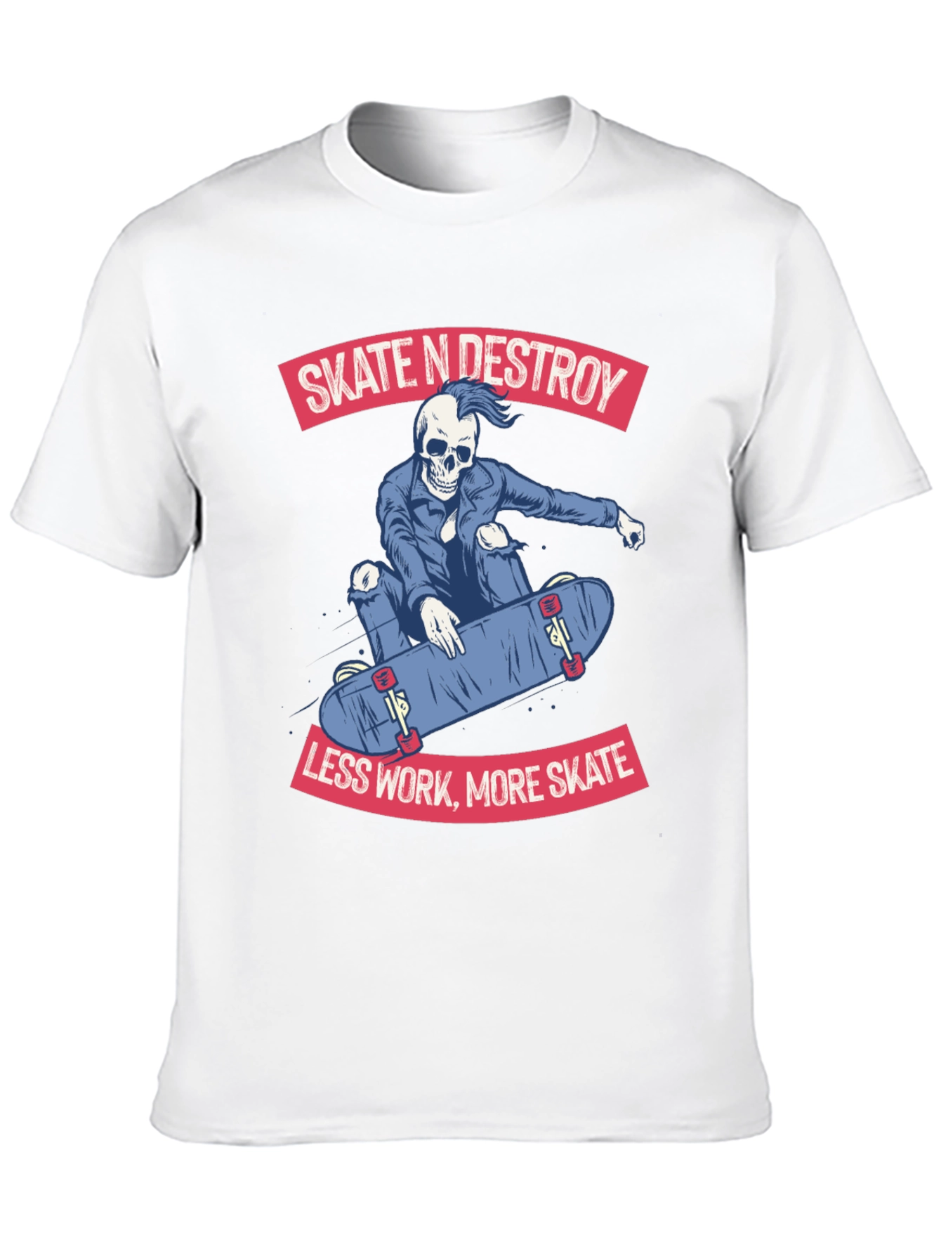 Camiseta Negra con Diseño de Skate Skate N Destroy