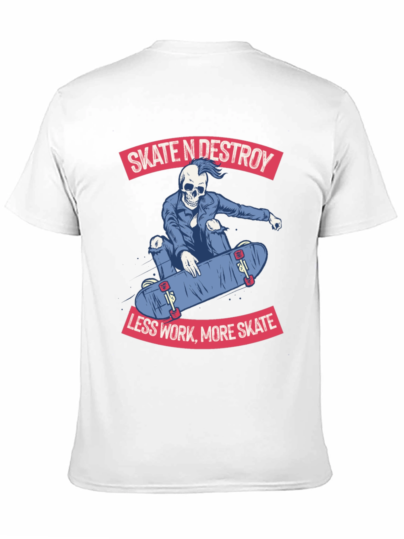 Camiseta Negra con Diseño de Skate Skate N Destroy