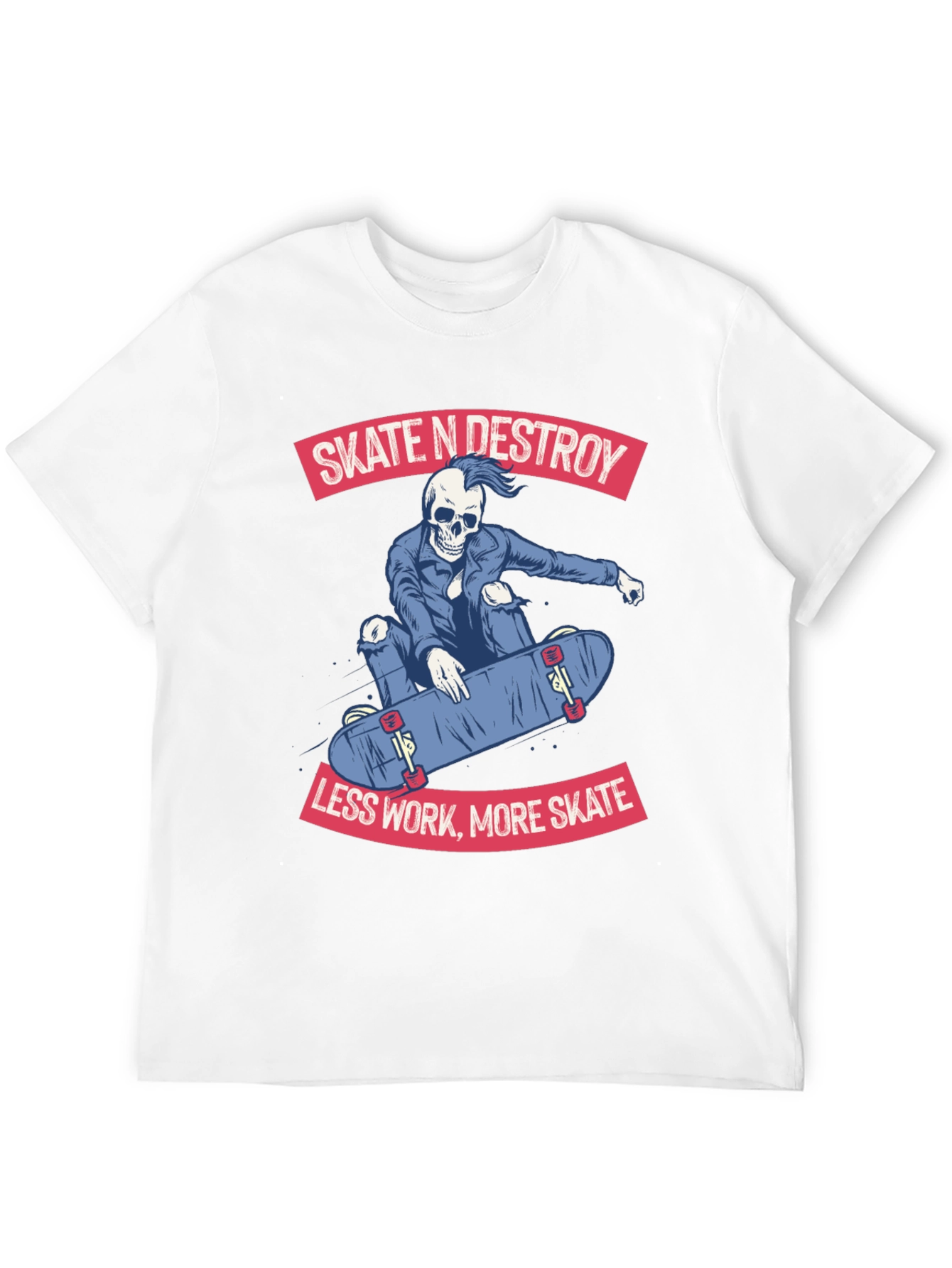 Camiseta Negra con Diseño de Skate Skate N Destroy