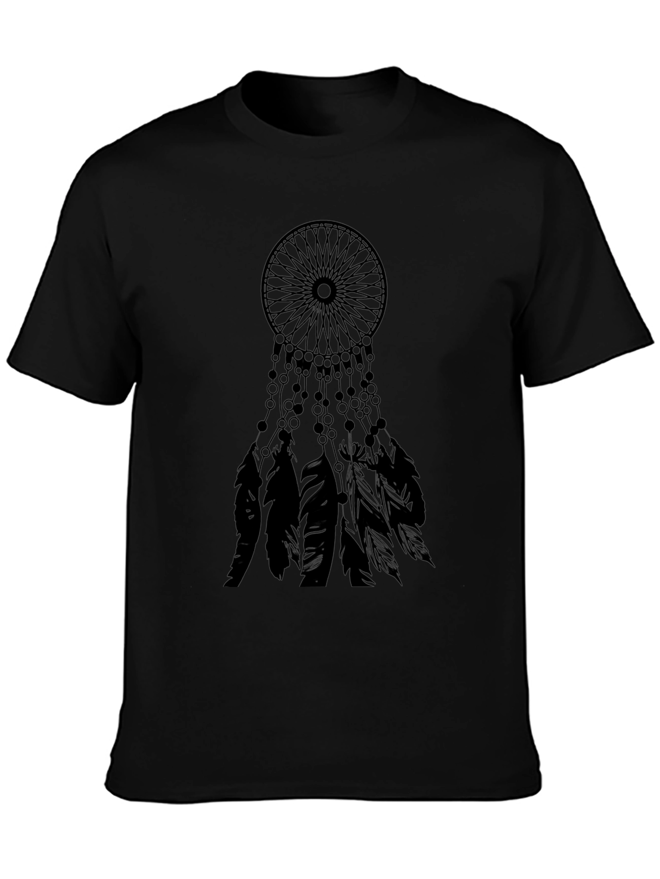 Camiseta Negra con Diseño Atrapasueños