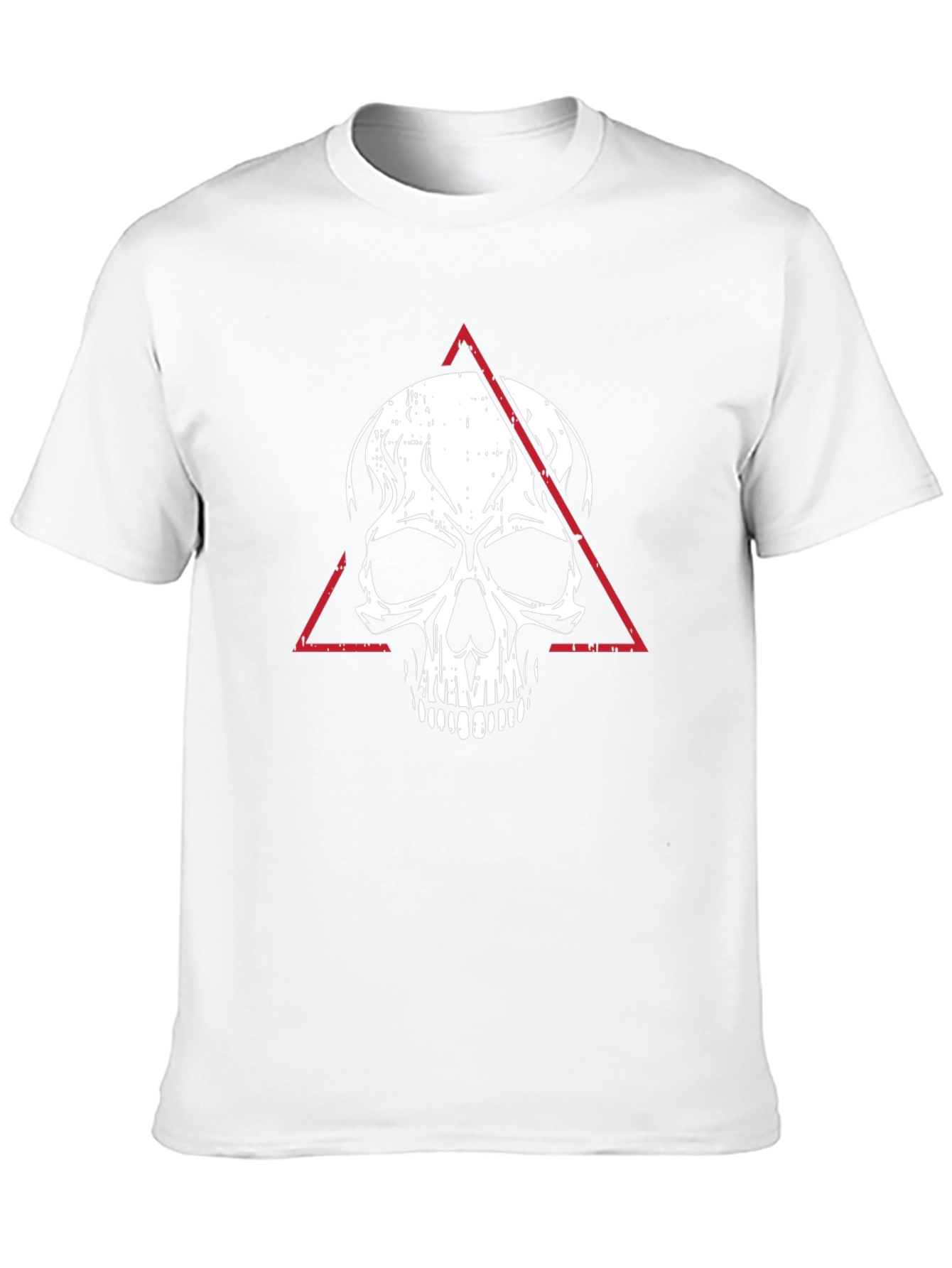 Camiseta Negra con Calavera y Triángulo Rojo