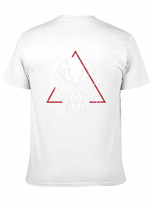 Camiseta Negra con Calavera y Triángulo Rojo