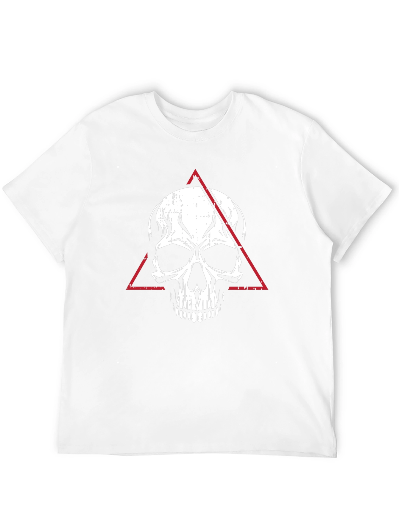 Camiseta Negra con Calavera y Triángulo Rojo
