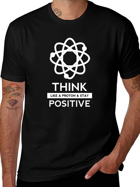 Camiseta Negra Piensa Positivo Ciencia