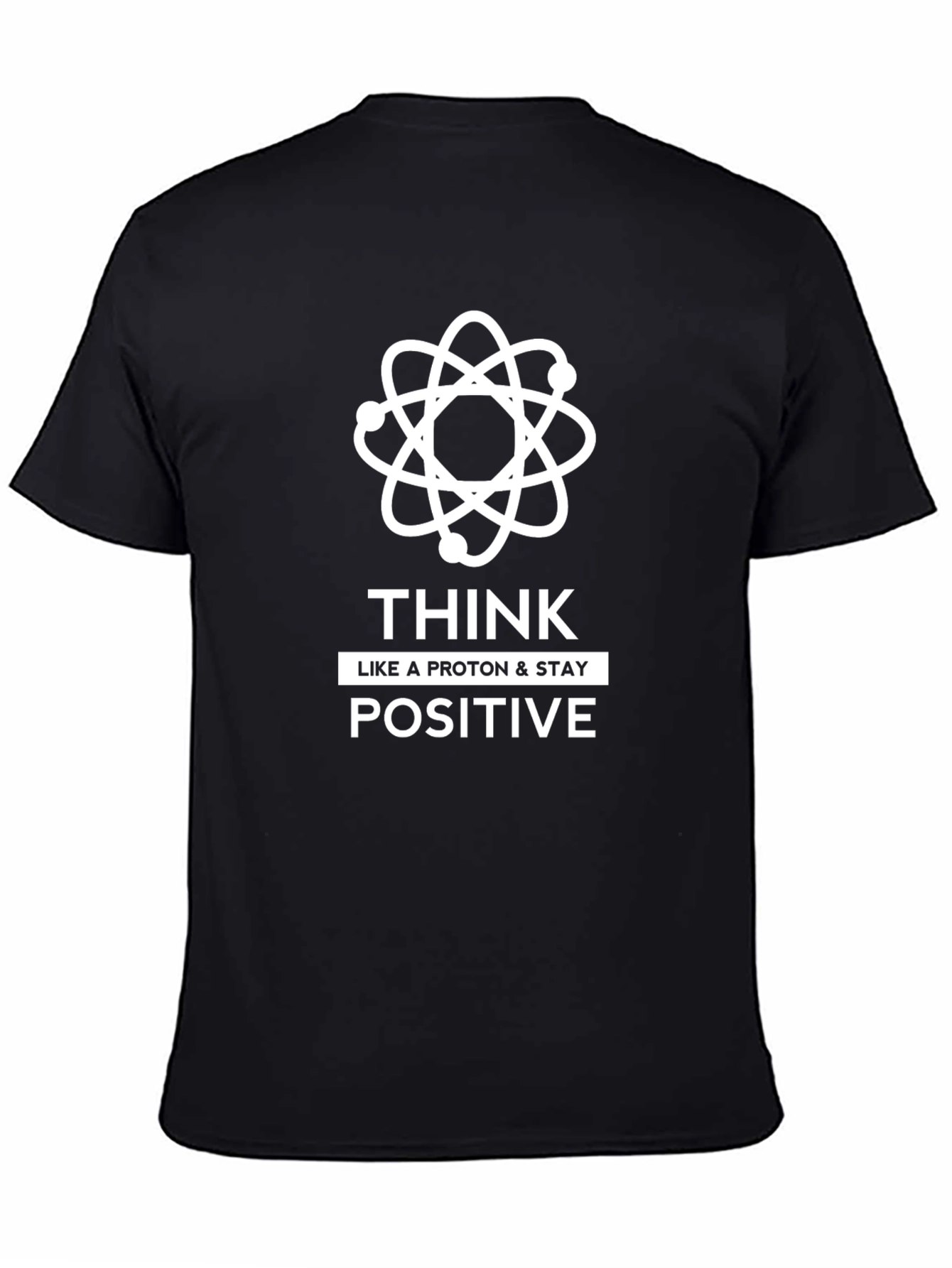 Camiseta Negra Piensa Positivo Ciencia