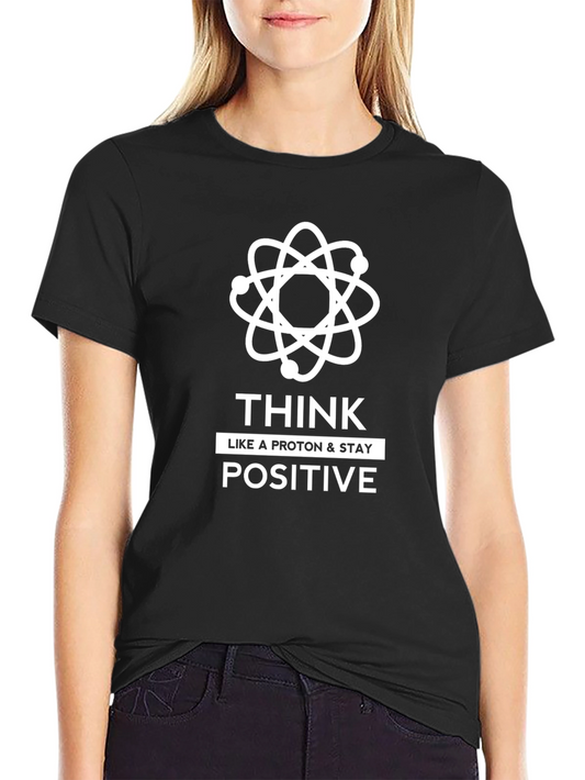 Camiseta Negra Piensa Positivo Ciencia