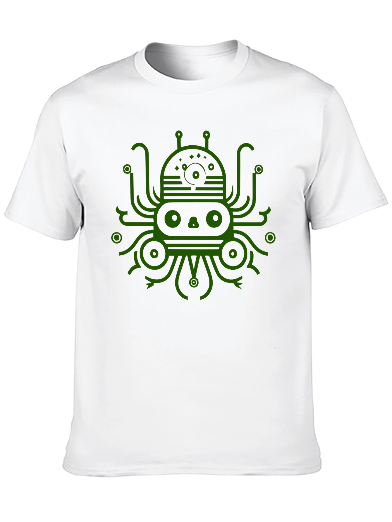 Camiseta Negra con Diseño Gráfico de Pulpo Alienígena