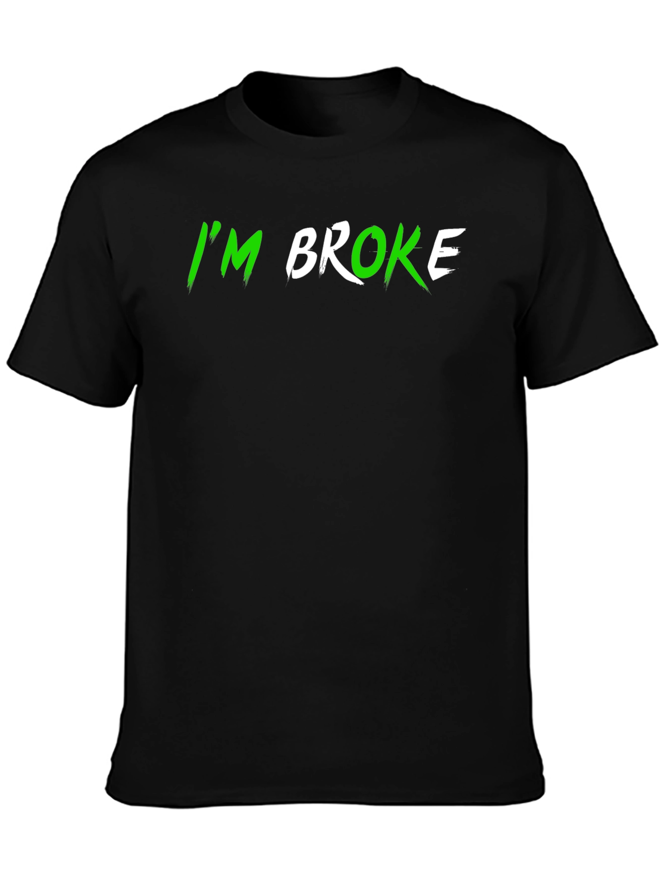 Camiseta Negra IM BROKE Casual y Divertida