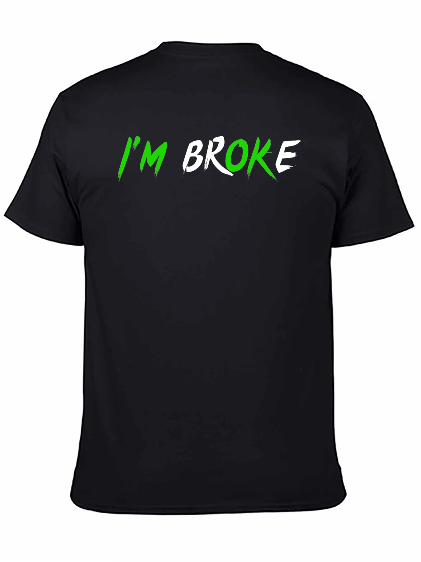 Camiseta Negra IM BROKE Casual y Divertida
