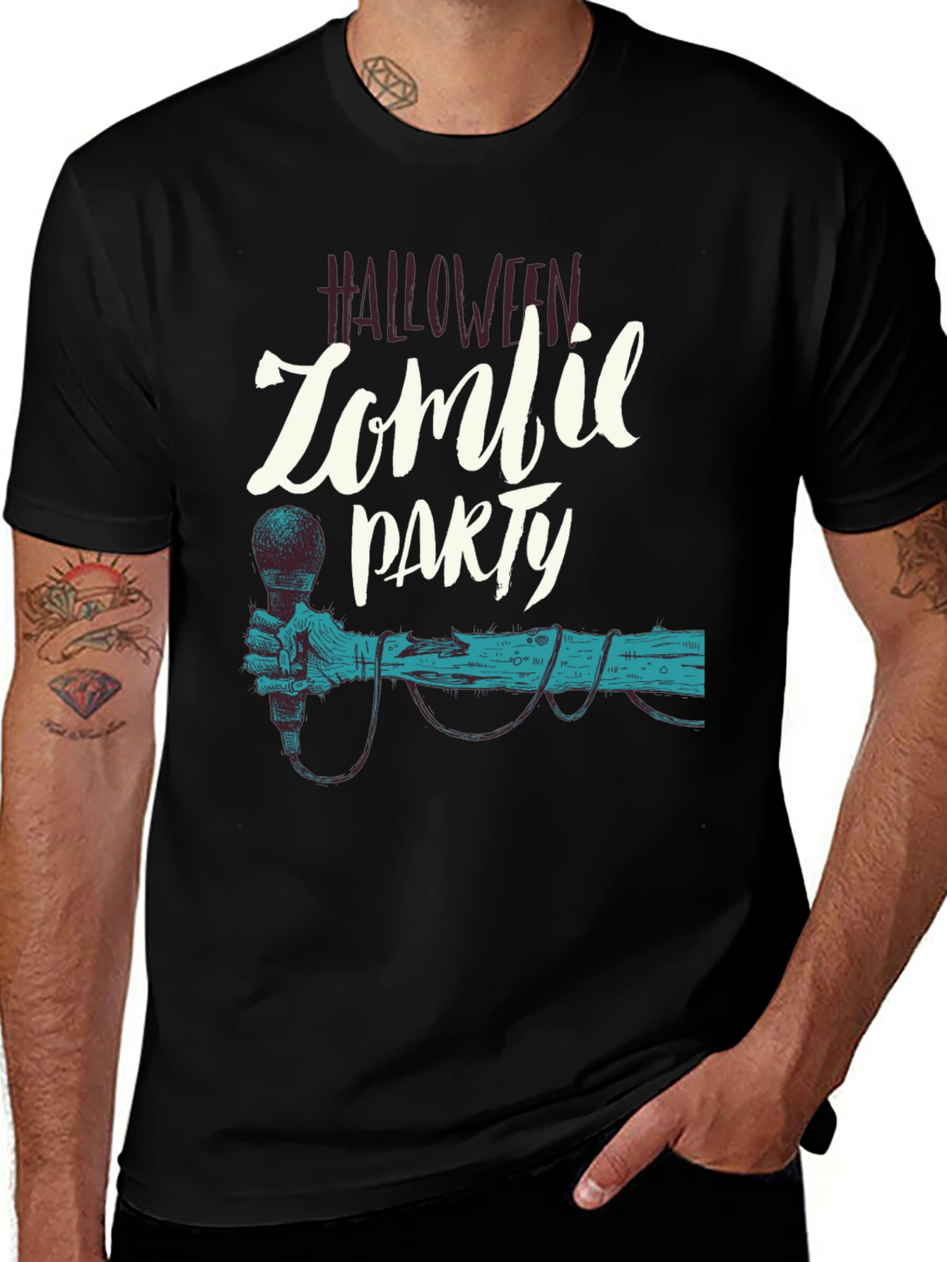 Camiseta Negra Halloween Zombie Party