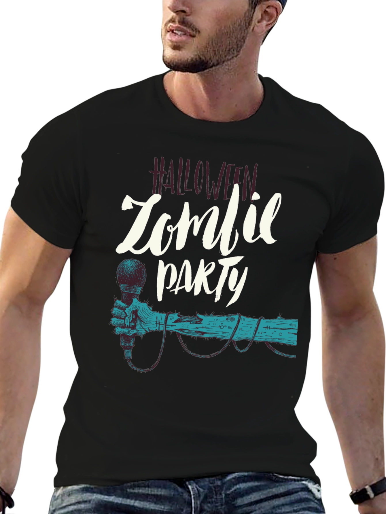 Camiseta Negra Halloween Zombie Party