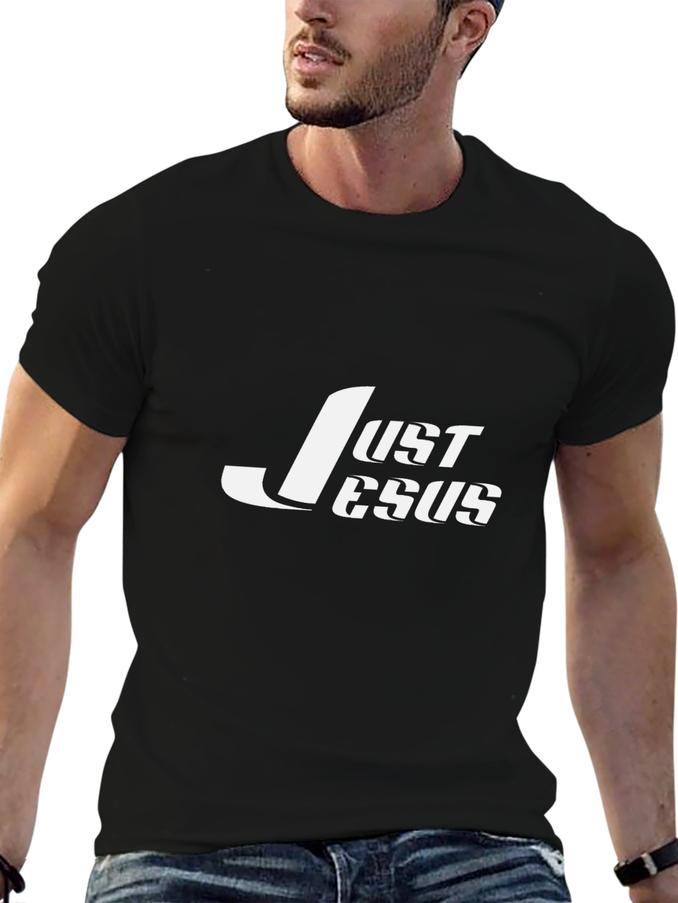 Camiseta Negra Just Jesus para Hombre