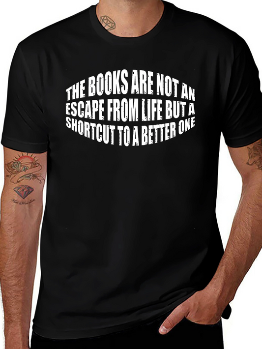 Camiseta Negra con Mensaje Motivacional de Libros