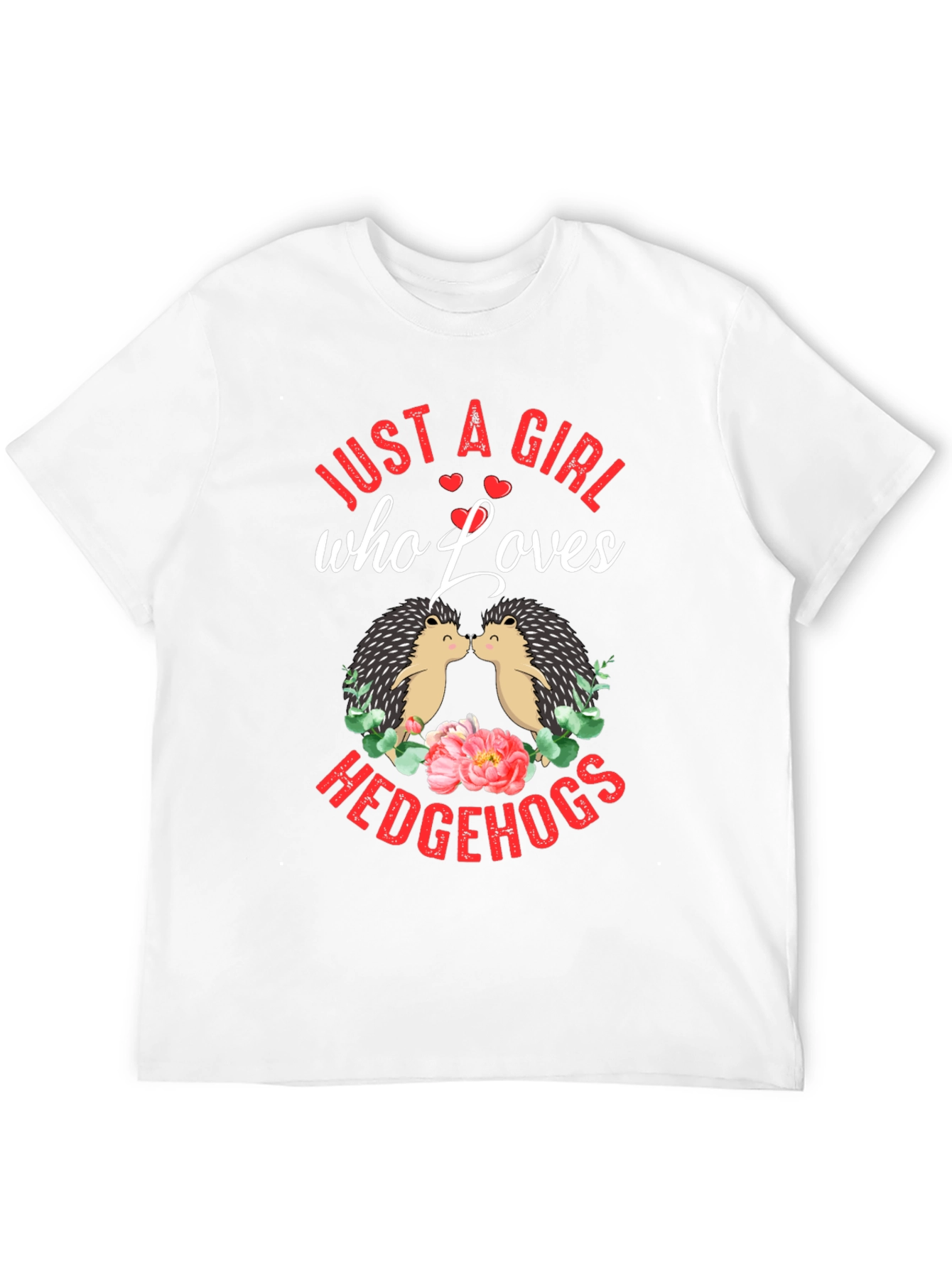 Camiseta Negra Just a Girl Who Loves Hedgehogs