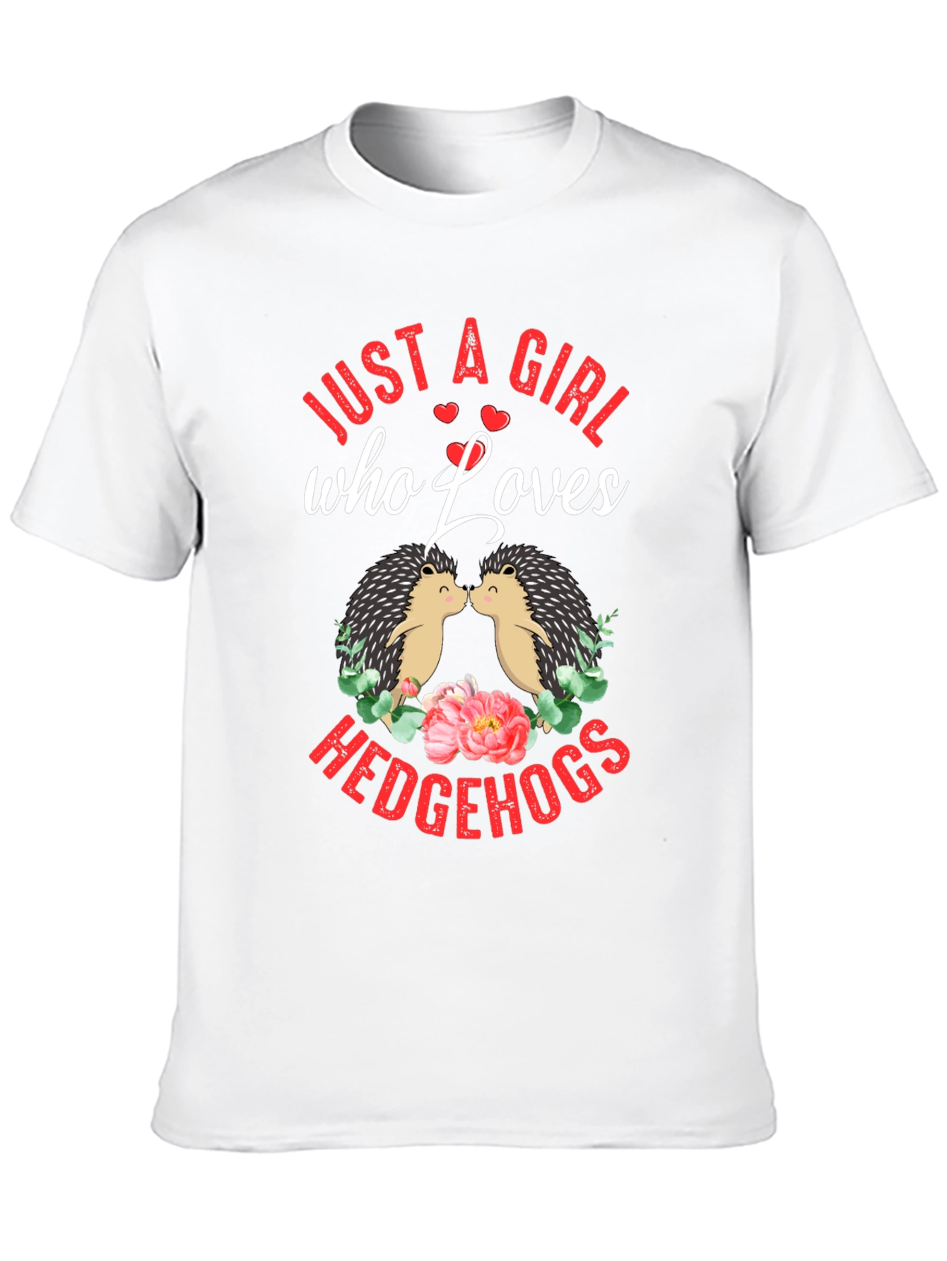 Camiseta Negra Just a Girl Who Loves Hedgehogs