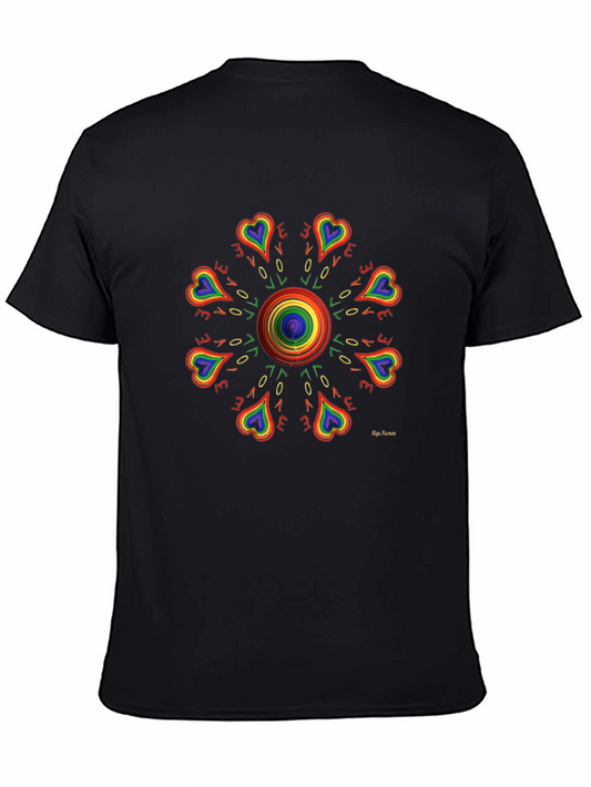 Camiseta Negra con Mandala de Amor LGBT