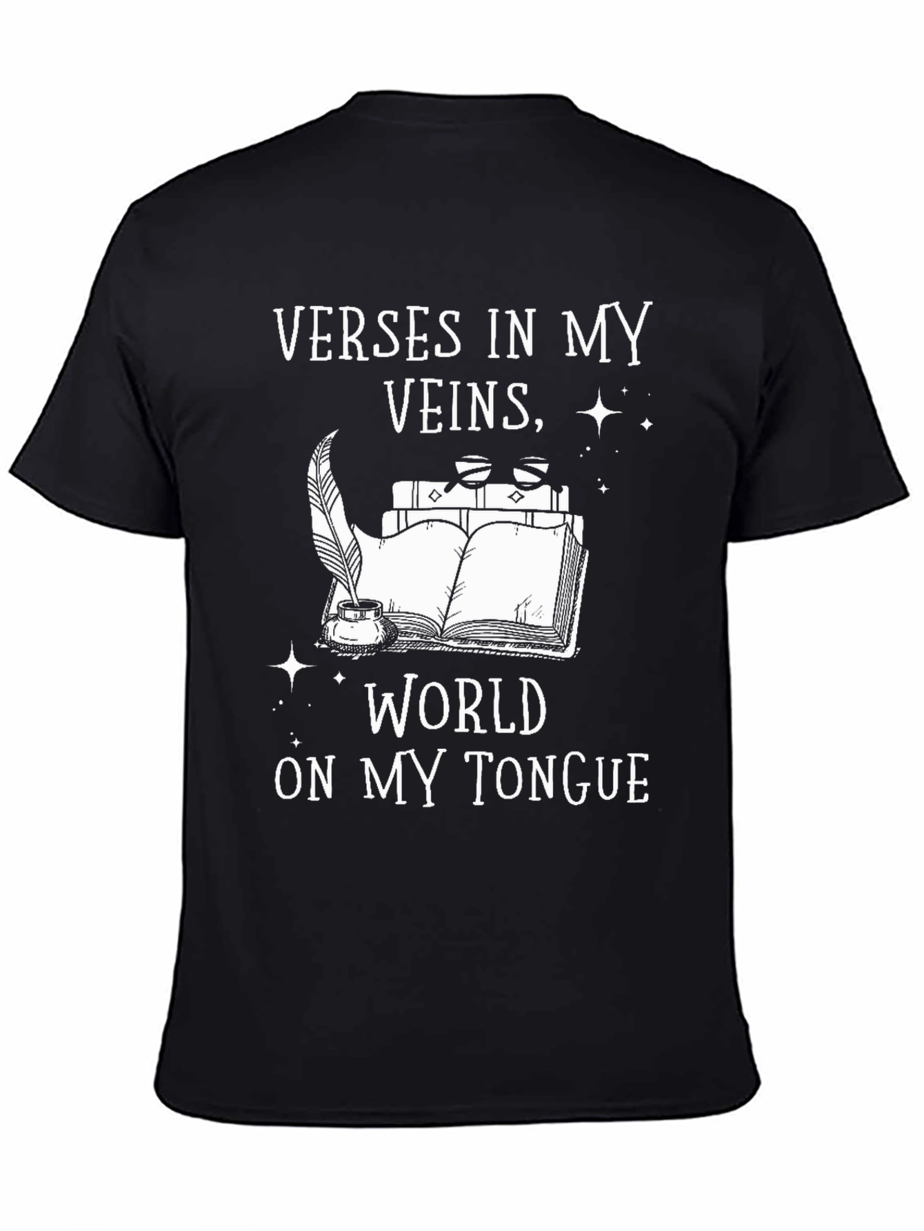 Camiseta Negra: Versos en Mis Venas