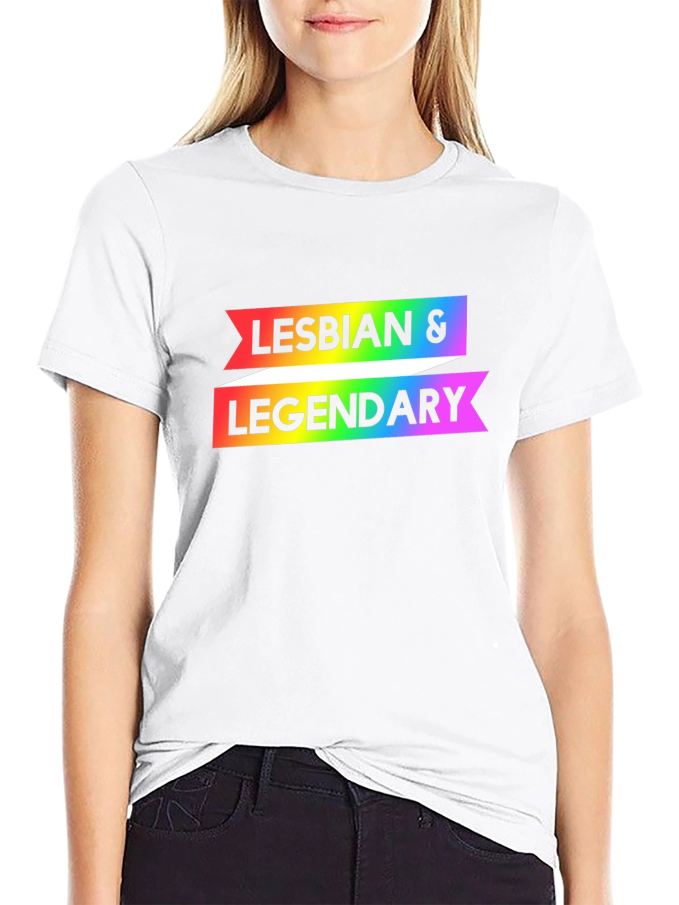 Camiseta Negra Lesbian & Legendary Orgullo Gay