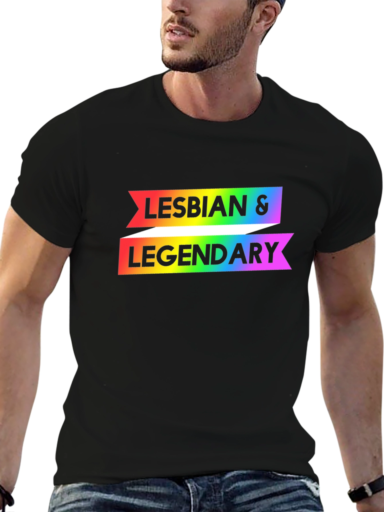 Camiseta Negra Lesbian & Legendary Orgullo Gay