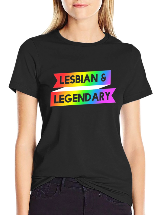 Camiseta Negra Lesbian & Legendary Orgullo Gay