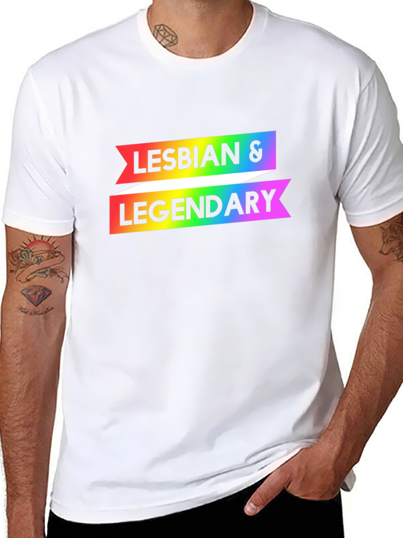 Camiseta Negra Lesbian & Legendary Orgullo Gay