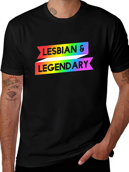 Camiseta Negra Lesbian & Legendary Orgullo Gay