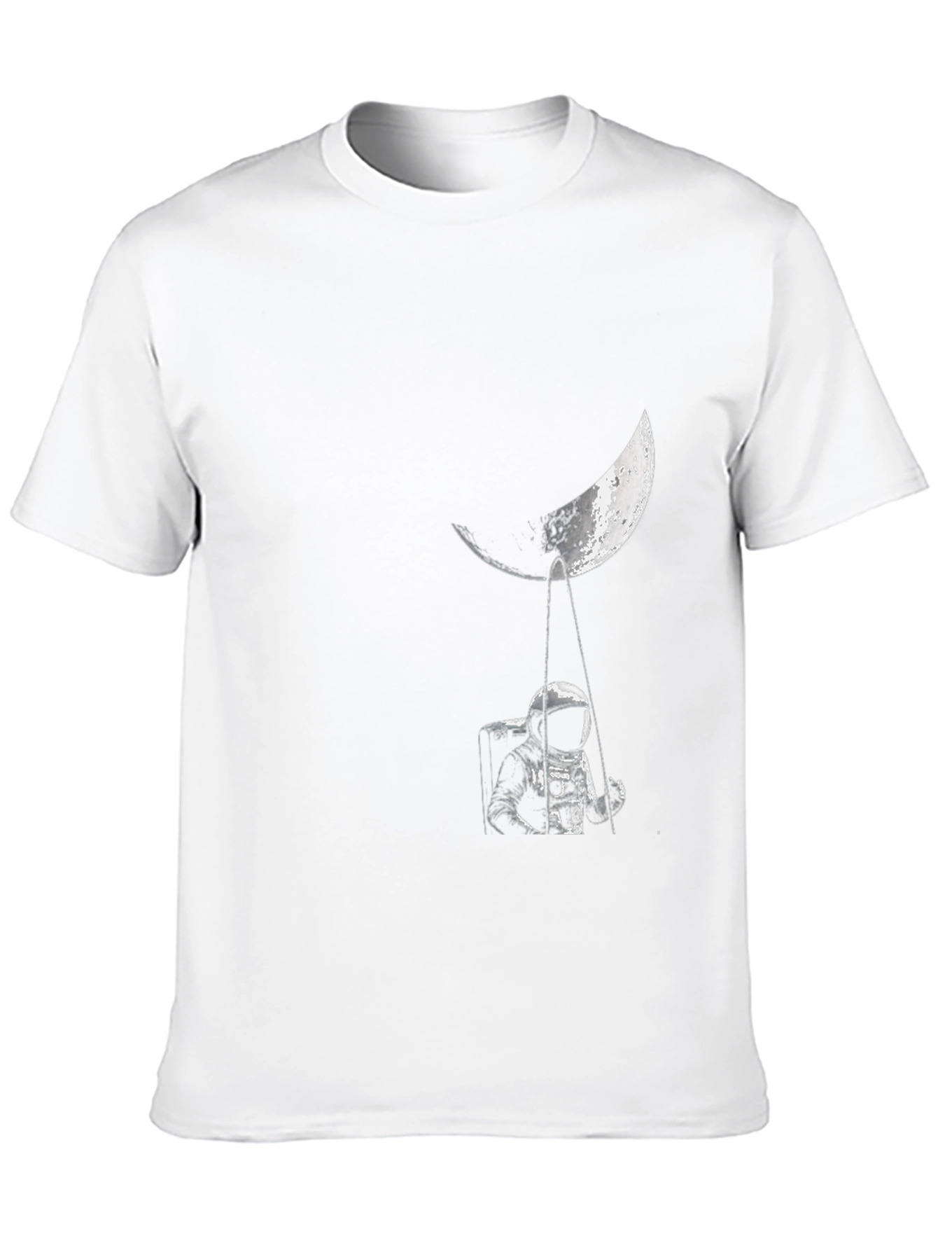 Camiseta Negra Estampada Astronauta en la Luna