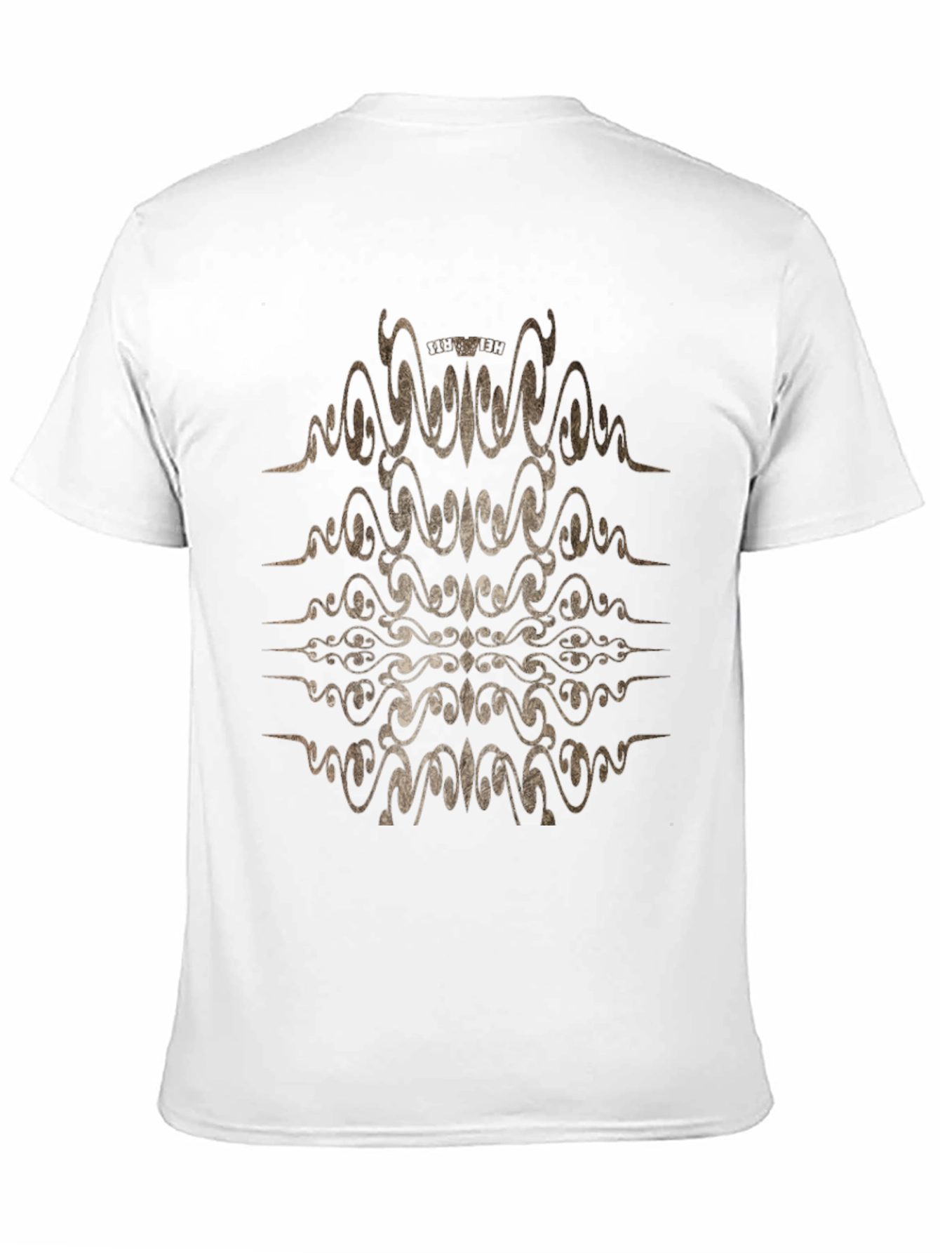 Camiseta Negra con Diseño Abstracto Dorado