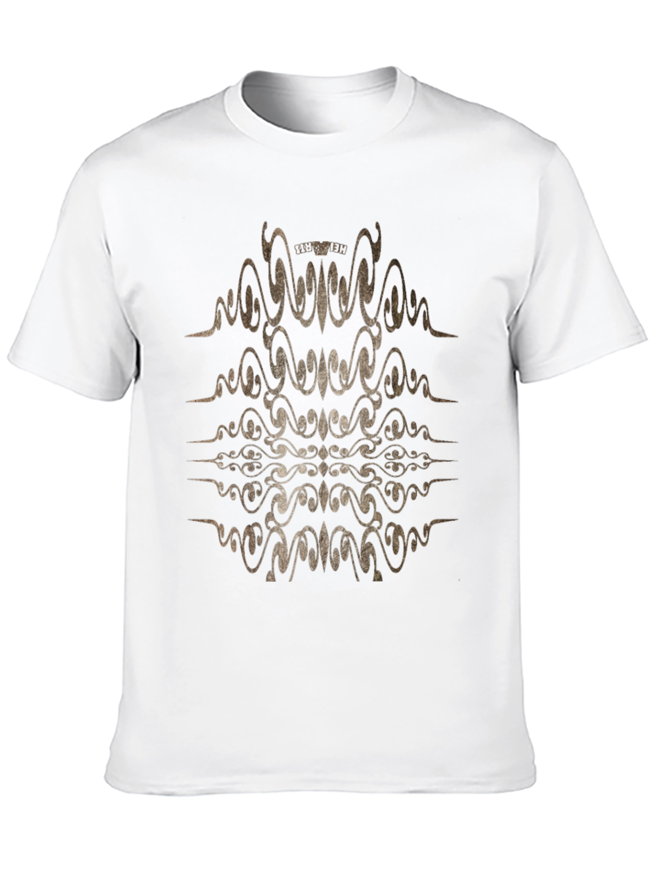 Camiseta Negra con Diseño Abstracto Dorado