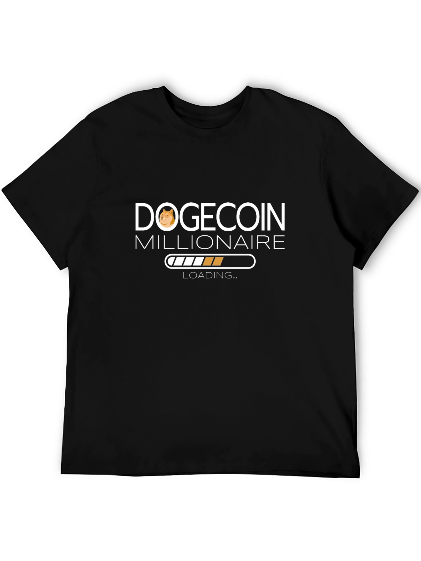 Camiseta Negra Dogecoin Millionaire