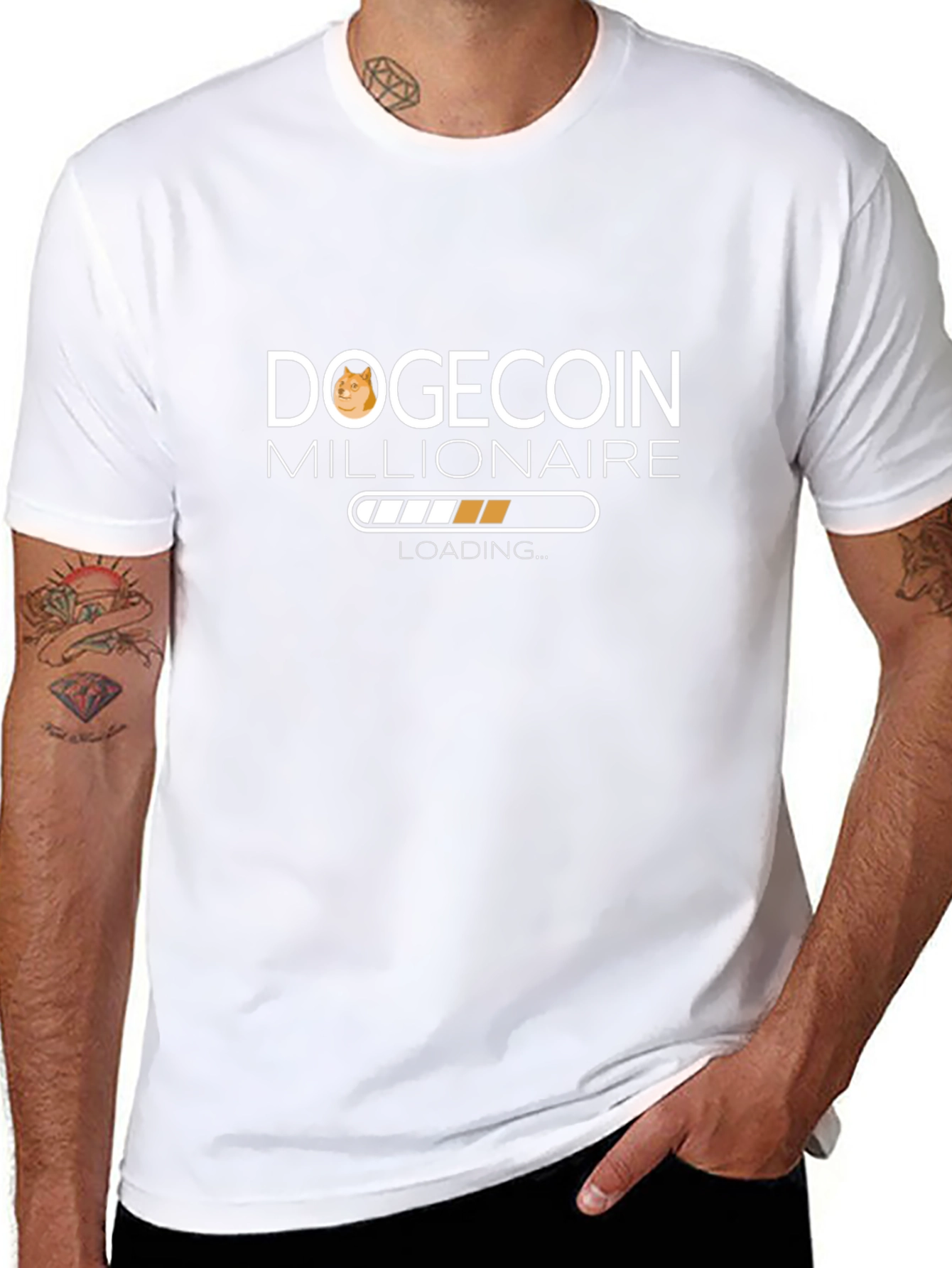 Camiseta Negra Dogecoin Millionaire