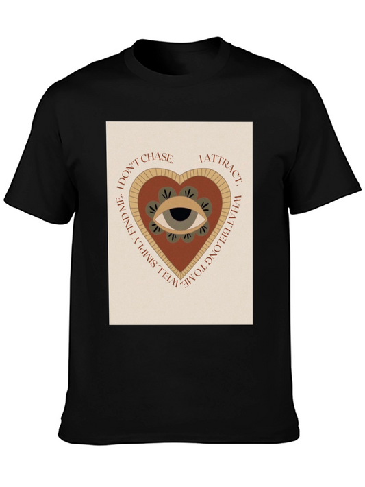 Camiseta Negra con Diseño de Corazón y Ojo