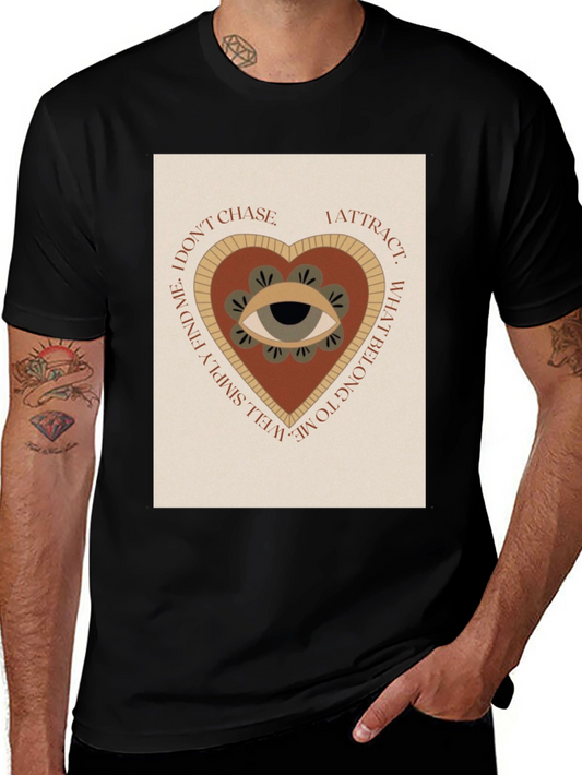 Camiseta Negra con Diseño de Corazón y Ojo