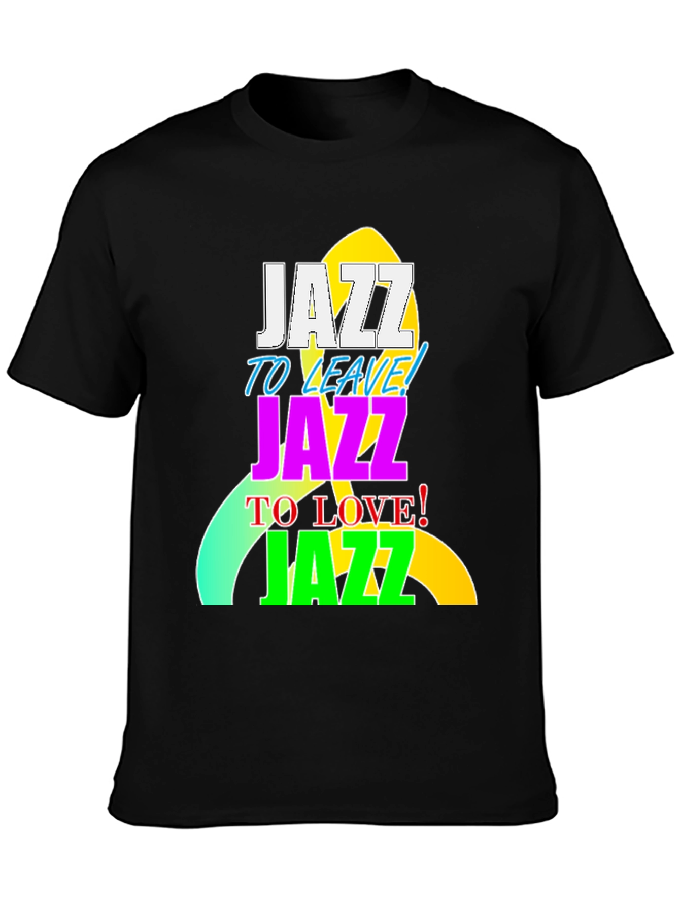 Camiseta Negra con Diseño Jazz Vibrante