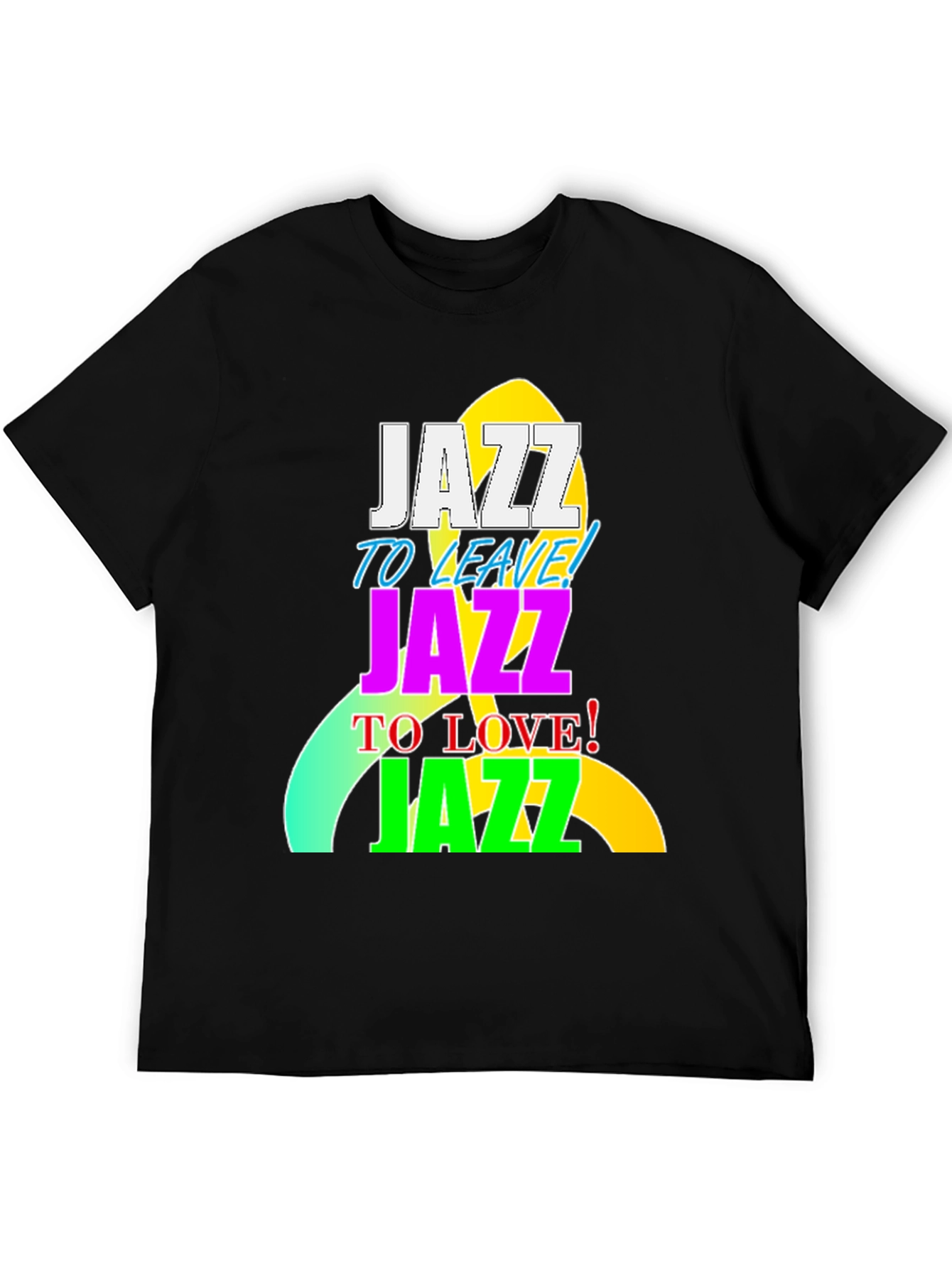 Camiseta Negra con Diseño Jazz Vibrante