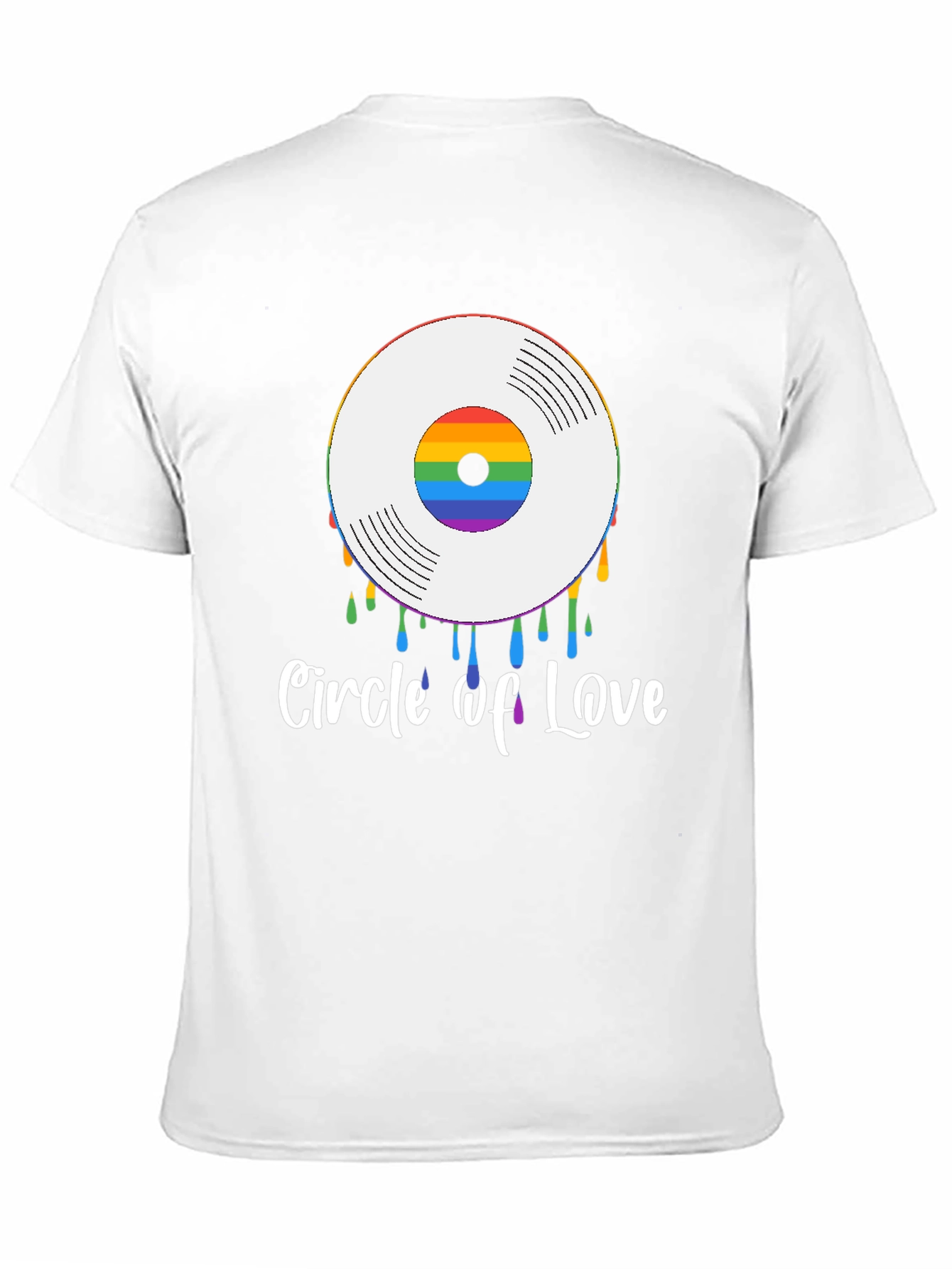 Camiseta Negra Circle of Love con Vinilo Arcoíris