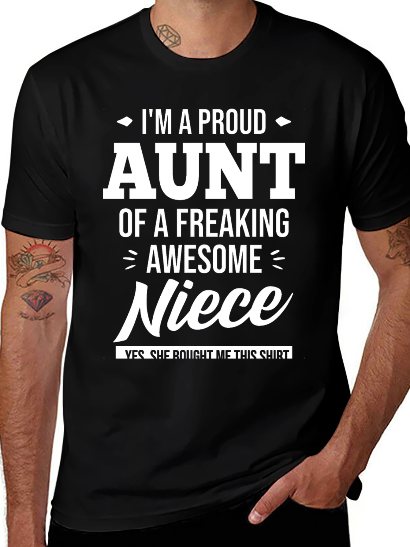 Camiseta Negra Proud Aunt Niece